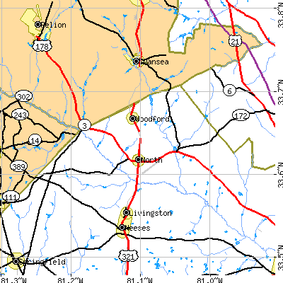 Zip code 29112 close-up map