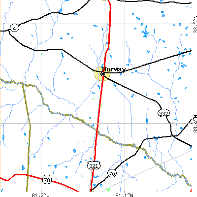 Zip code 29113 close-up map