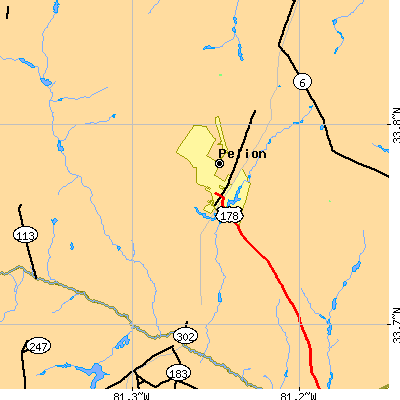 Zip code 29123 close-up map