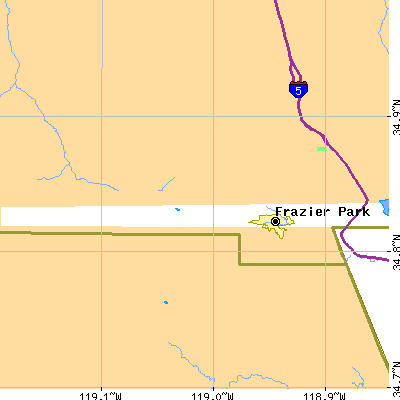 Zip code 93225 close-up map