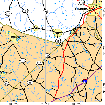 Zip code 29129 close-up map