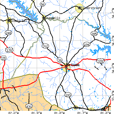 Zip code 29138 close-up map
