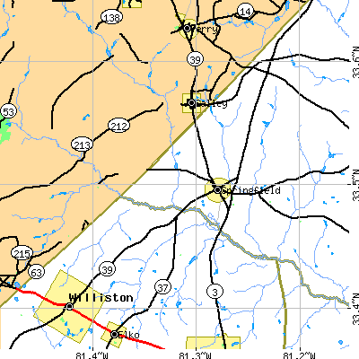 Zip code 29146 close-up map