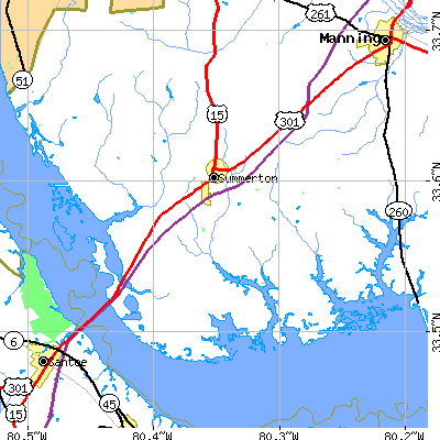 Zip code 29148 close-up map