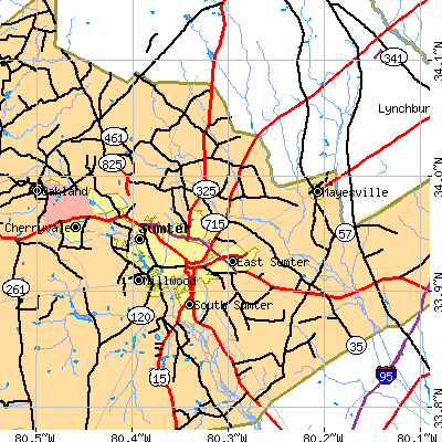 Zip code 29153 close-up map