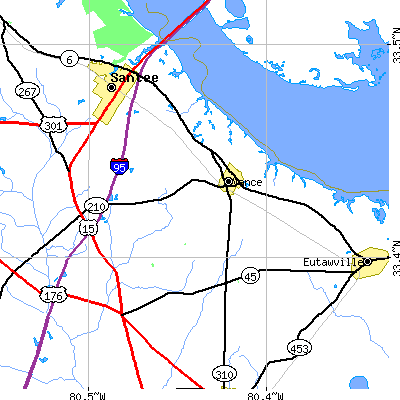 Zip code 29163 close-up map