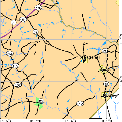 Zip code 29164 close-up map
