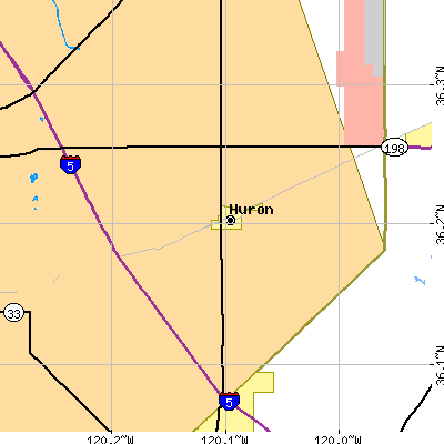 Zip code 93234 close-up map
