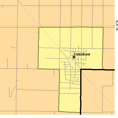 Zip code 93235 close-up map