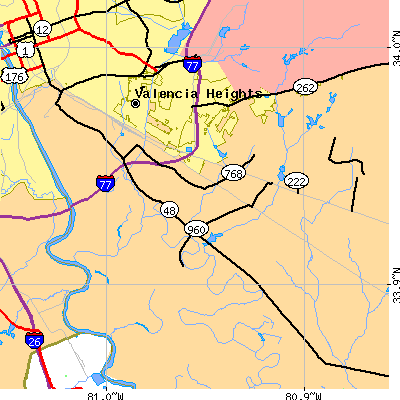 Zip code 29209 close-up map