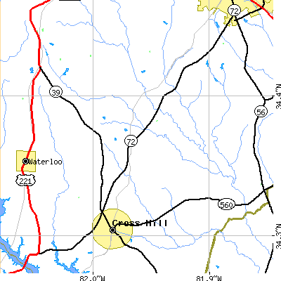 Zip code 29370 close-up map