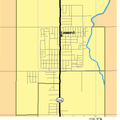 Zip code 93241 close-up map