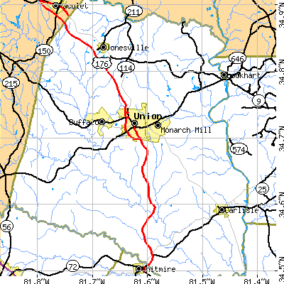 Zip code 29379 close-up map