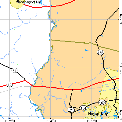 Zip code 29426 close-up map