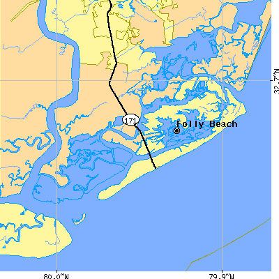 Zip code 29439 close-up map