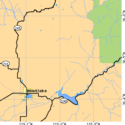 Zip code 93244 close-up map