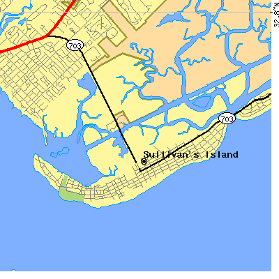 Zip code 29482 close-up map