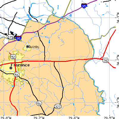 Zip code 29506 close-up map