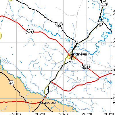 Zip code 29510 close-up map