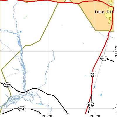 Zip code 29518 close-up map