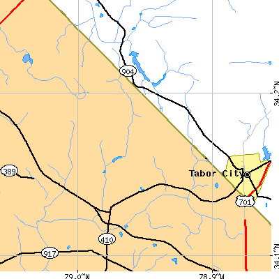 Zip code 29545 close-up map