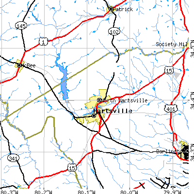 Zip code 29550 close-up map