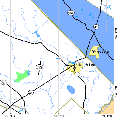 Zip code 29563 close-up map