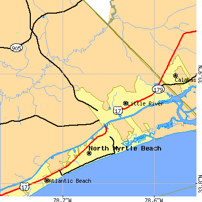 Zip code 29566 close-up map