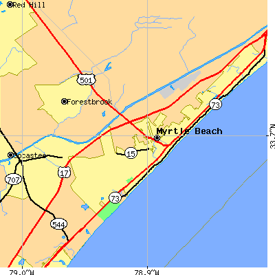 Zip code 29577 close-up map