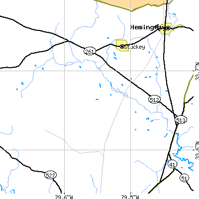 Zip code 29580 close-up map