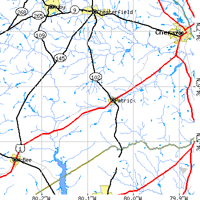 Zip code 29584 close-up map