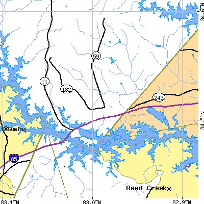 Zip code 29643 close-up map