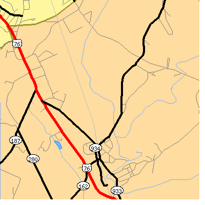 Zip code 29656 close-up map