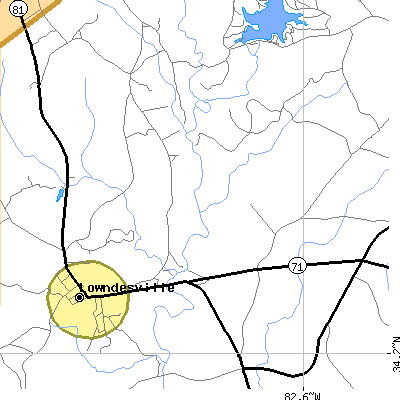 Zip code 29659 close-up map