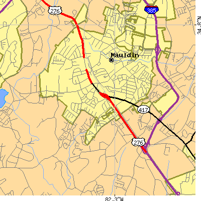 Zip code 29662 close-up map
