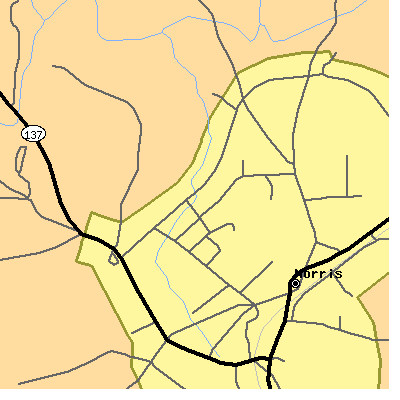 Zip code 29667 close-up map