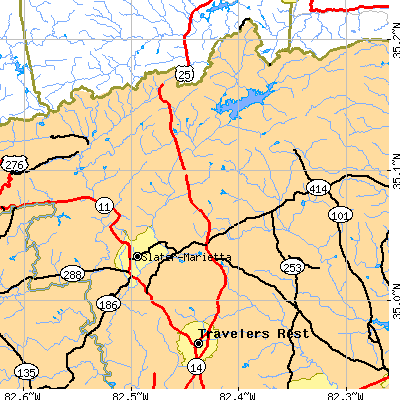 Zip code 29690 close-up map