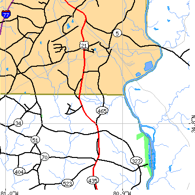 Zip code 29704 close-up map