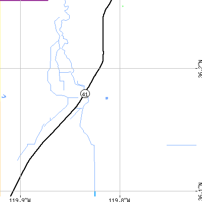 Zip code 93266 close-up map