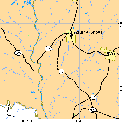 Zip code 29717 close-up map