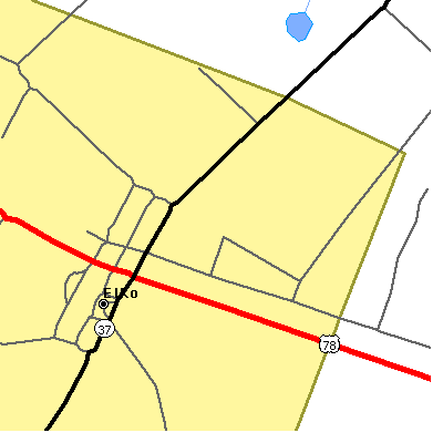 Zip code 29826 close-up map