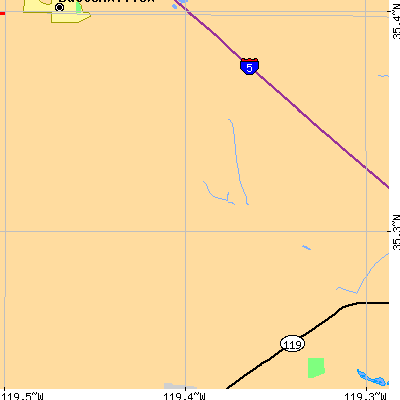 Zip code 93276 close-up map