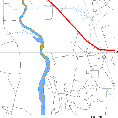 Zip code 29941 close-up map