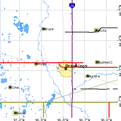 Zip code 57006 close-up map