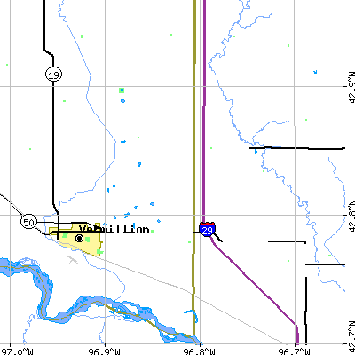 Zip code 57010 close-up map