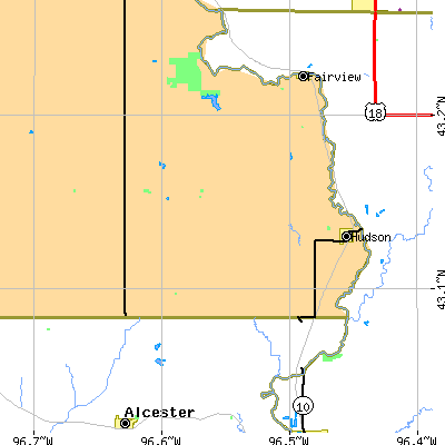 Zip code 57034 close-up map