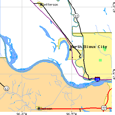 Zip code 57049 close-up map