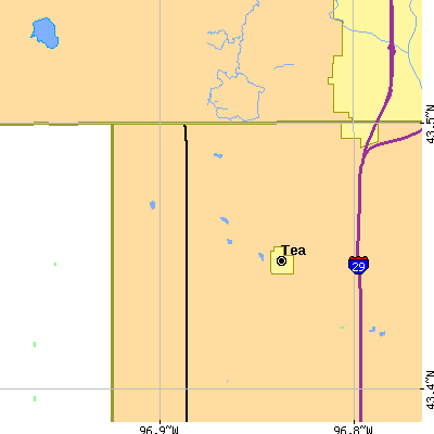 Zip code 57064 close-up map