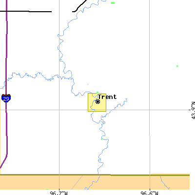 Zip code 57065 close-up map