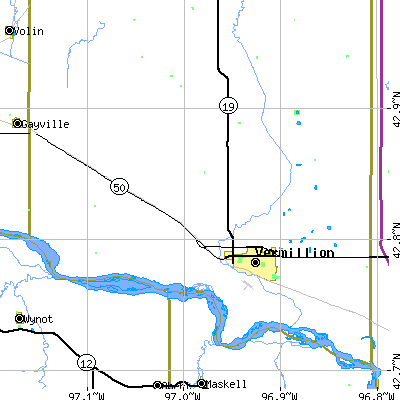 Zip code 57069 close-up map